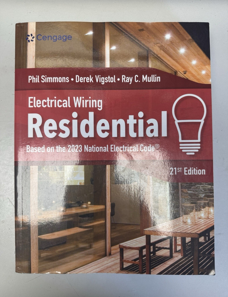 Cengage Electrical Wiring Residential 21st Ed 2023 NEC Paperback Simmons