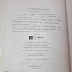 The Startup Owner’s Manual Steve Blank Bob Dorf K&S Ranch White HC 2012