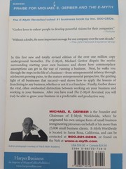 The E Myth Revisted Micheal E. Gerber Entreprreneur For Small Businesses