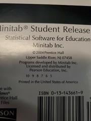 Minitab Student Release 14 For Windows CD By Minitab Inc. Prentice Hall 2004