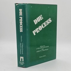 Due Process J Roland Pennock 1977 HC w/DJ Nomos XVIII Political Theory