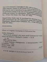 The E Myth Revisted Micheal E. Gerber Entreprreneur For Small Businesses
