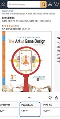 CRC Press The Art of Game Design 3rd Ed Book Jesse Schell 2019 Hardcover PB