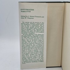 Due Process J Roland Pennock 1977 HC w/DJ Nomos XVIII Political Theory