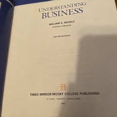 Understanding Business by Nickels, McHugh Hardcover) 1987