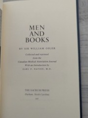 Men and Books;William Osler – HC/VG+
