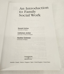 An Introduction to Family Social Work by Collins, Donald 1999 paperback
