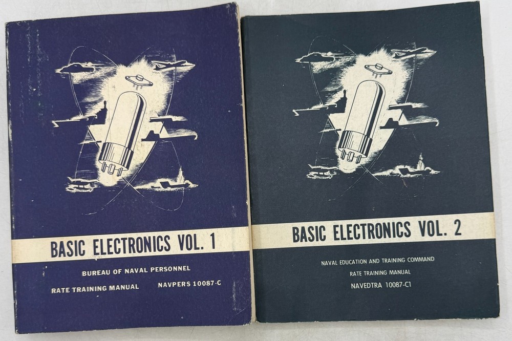 Basic Electronics Vol 1 & 2 Vintage Educational Book Set – GOOD