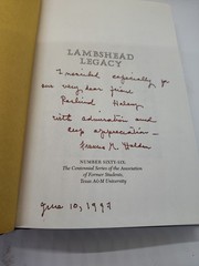 SIGNED INSCRIBED Lambshead Legacy: The Ranch Diary of Watt R. Matthews