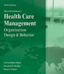 Shortell and Kaluzny’s Healthcare Management: Organization Design and B – GOOD