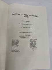 Wastewater Treatment Plant Design WPCF Manual of Practice No. 8, ASCE 1977