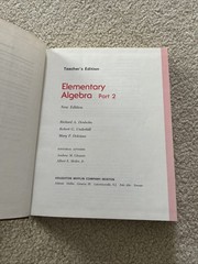 Part 2 Elementary Algebra New Edition Teachers Edition Dolciani