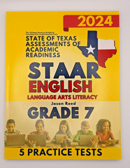 STAAR English Grade 7 2024 Texas ELA Practice Tests Workbook Jason Reed 5 Tests