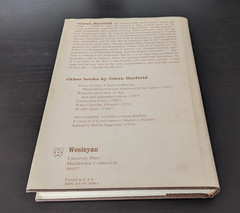The Rediscovery of Meaning and Other Essays by Owen Barfield (1977, Hardcover)