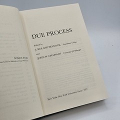 Due Process J Roland Pennock 1977 HC w/DJ Nomos XVIII Political Theory