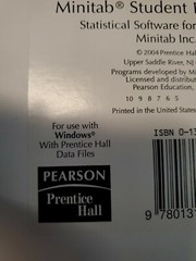 Minitab Student Release 14 For Windows CD By Minitab Inc. Prentice Hall 2004