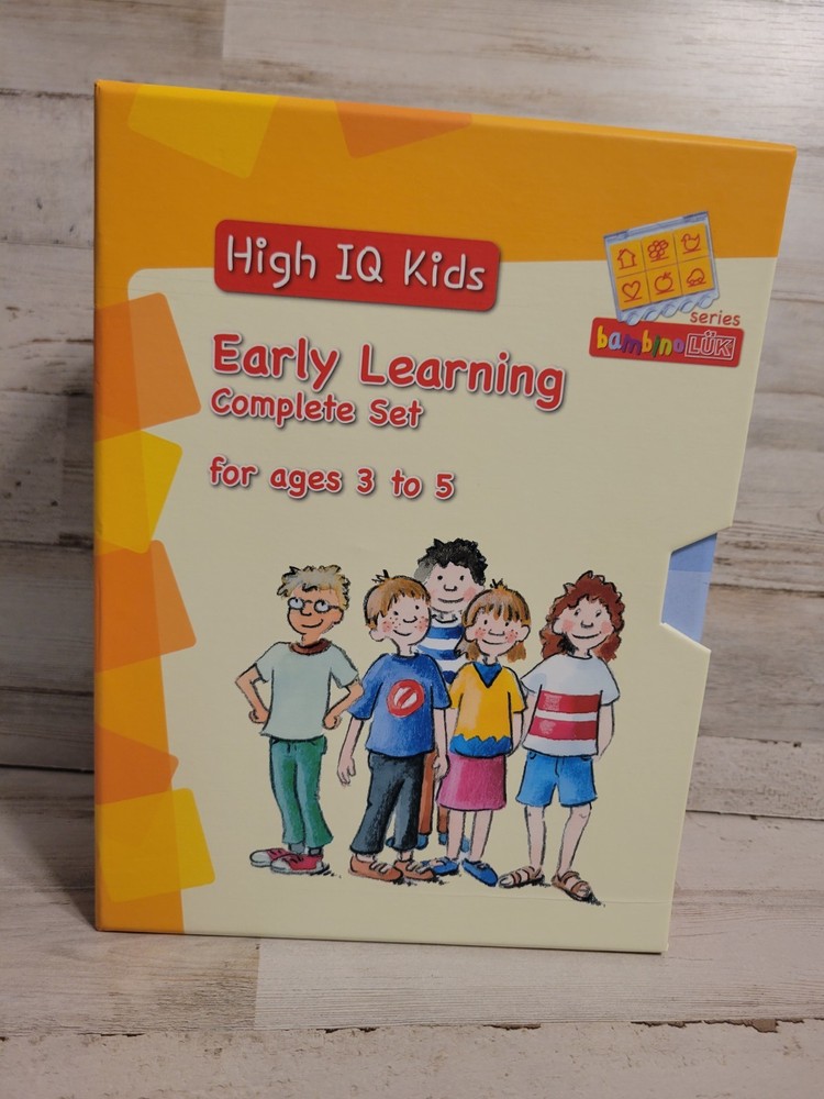 HIGH IQ KIDS, EARLY LEARNING COMPLETE SET FOR AGES 3 TO 5, BAMBINO LUK.