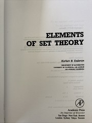 Elements of Set Theory, Herbert B. Enderton (Hardcover, 1977)