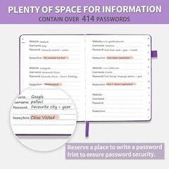 Password Book with Alphabetical Tabs, Hardcover Password Keeper, Password Notebo