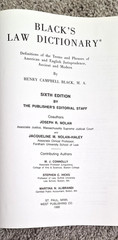 Black’s Law Dictionary, Deluxe Sixth Centennial Edition, Indexed, Very Good