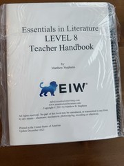 Essentials in Writing AND Literature 8 Notebook, Night Book, + Teacher Handbook
