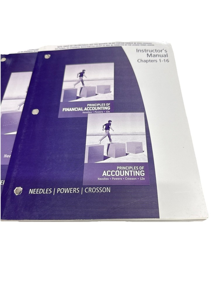 Principles of Accounting Susan V., Needles, Belverd E., Chapter 1-6&17-25